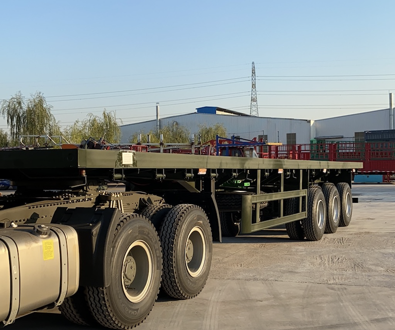 Container flatbed semi-trailer